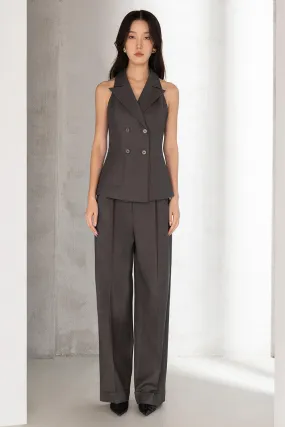 Shea Structured Double Breasted Polycotton Vest