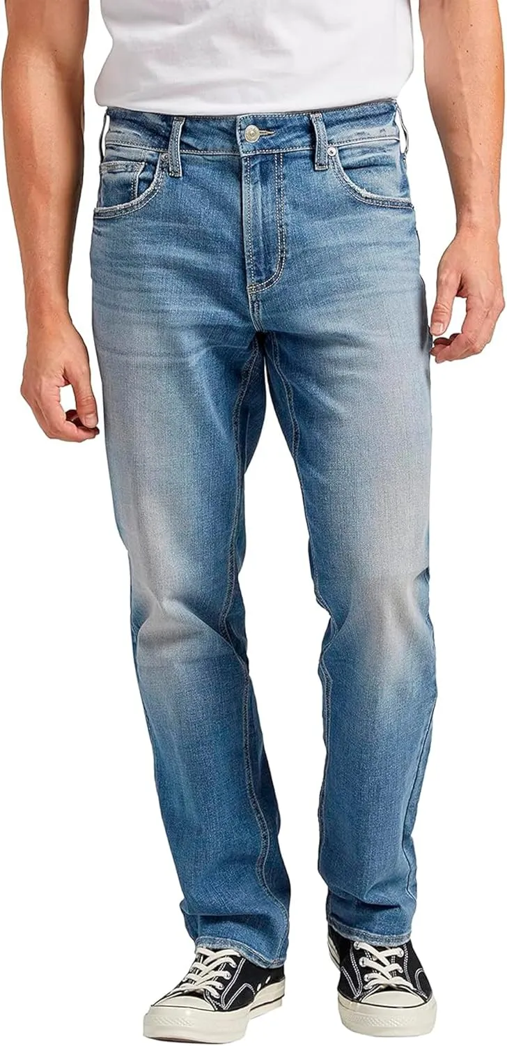 Silver Jeans Co. Men's Grayson Classic Fit Straight Leg Jeans-Legacy, Med wash EAE234, 30W x 30L