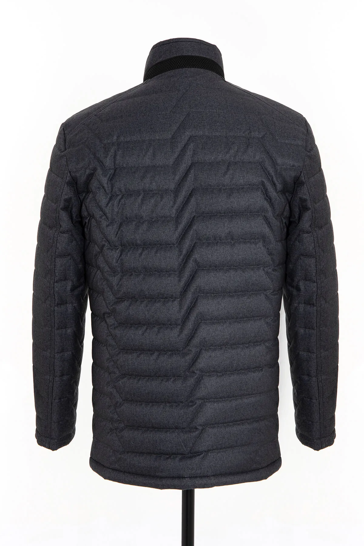 Slim Fit Gray Stand Collar Coat