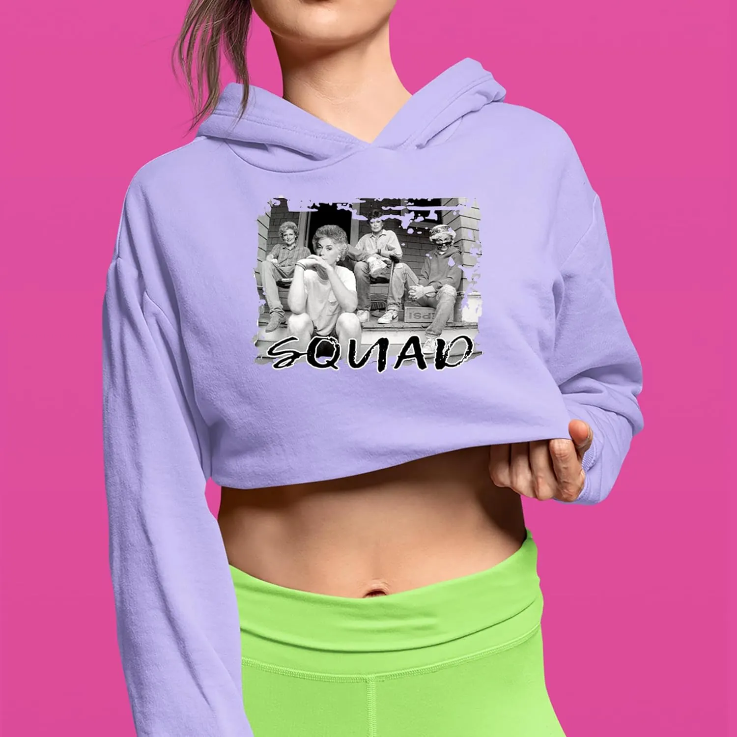 Squad Golden Girls Cropped Fleece Hoodie, Soft & Cozy, Trendy Fit