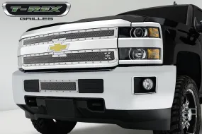 T-REX X Metal Series, 2 Piece Overlay Grilles - Polished - 2015-2018 Chevy 2500/3500