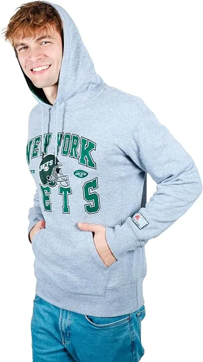 Ultra Game NFL Official Adults Ultimate Quality Super Soft Hoodie Sweatshirt - Unisex, New York Jets, Heather Gray|New York Jets