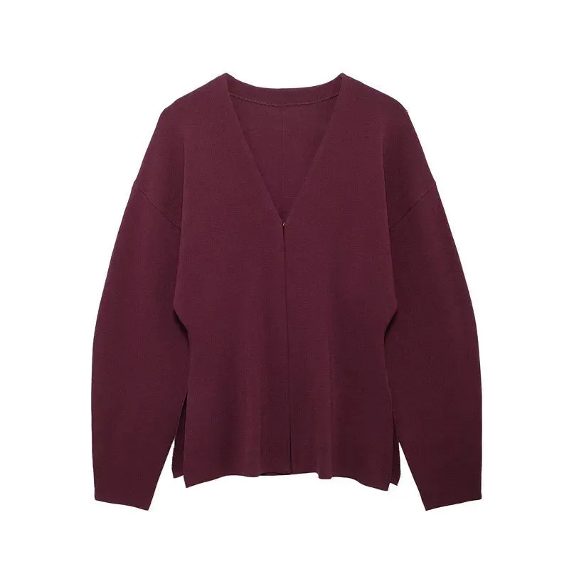 V-neck Chic buttons Cardigan and short knit skirts
