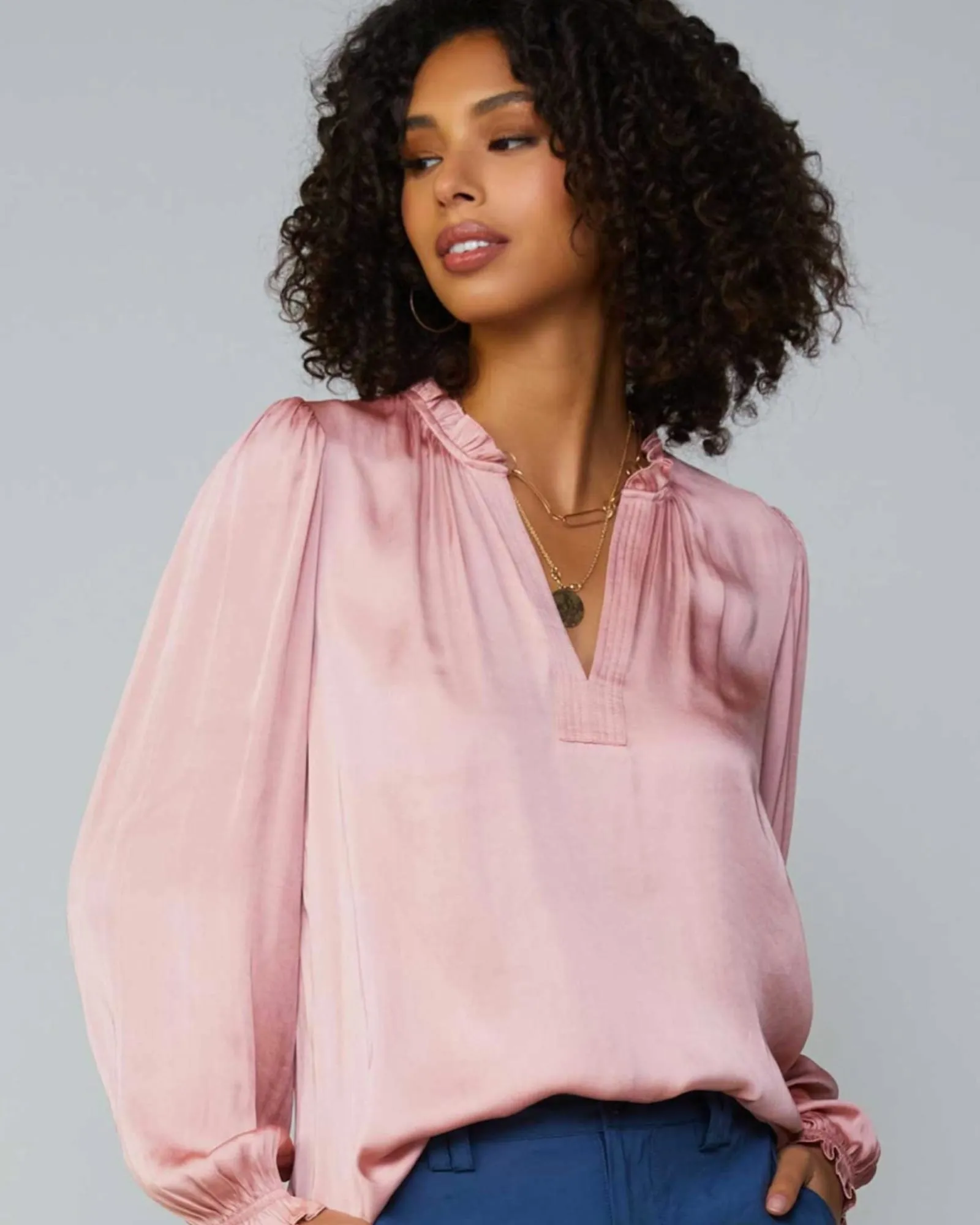 Vienna Long Sleeve Blouse in Dusty Blush | Dusty Blush