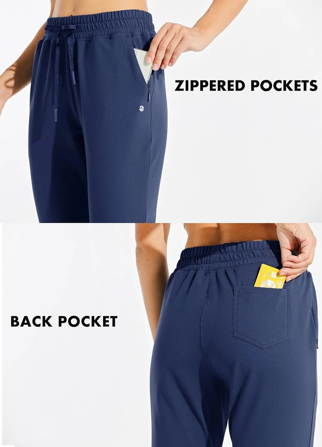 Willit Women's Fleece Lined Joggers Warm Pants Running Thermal Sweatpants Winter Athletic Hiking Water Resistant with Pockets