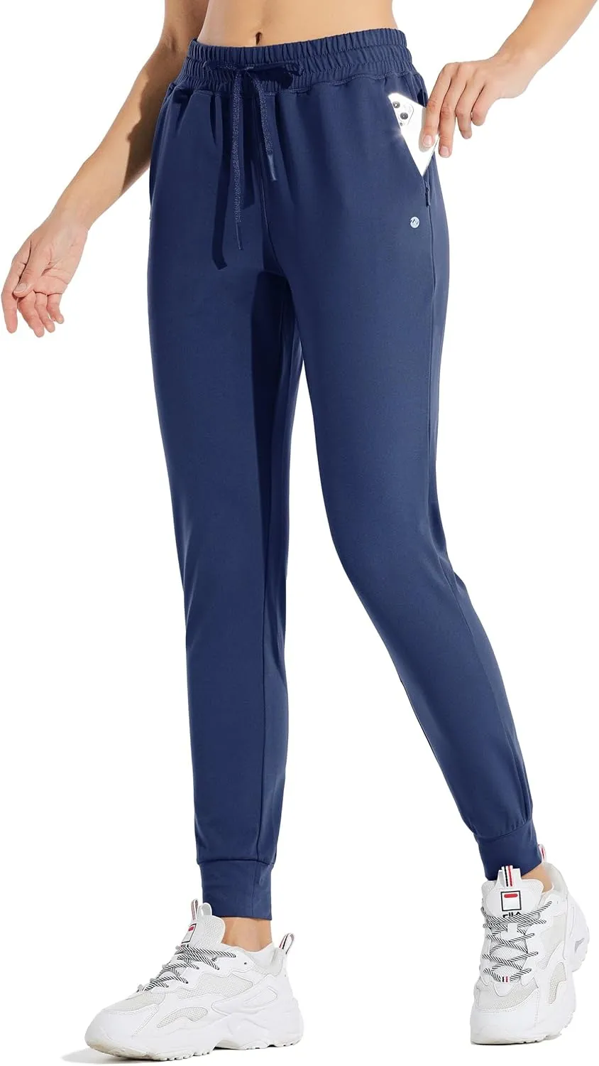 Willit Women's Fleece Lined Joggers Warm Pants Running Thermal Sweatpants Winter Athletic Hiking Water Resistant with Pockets