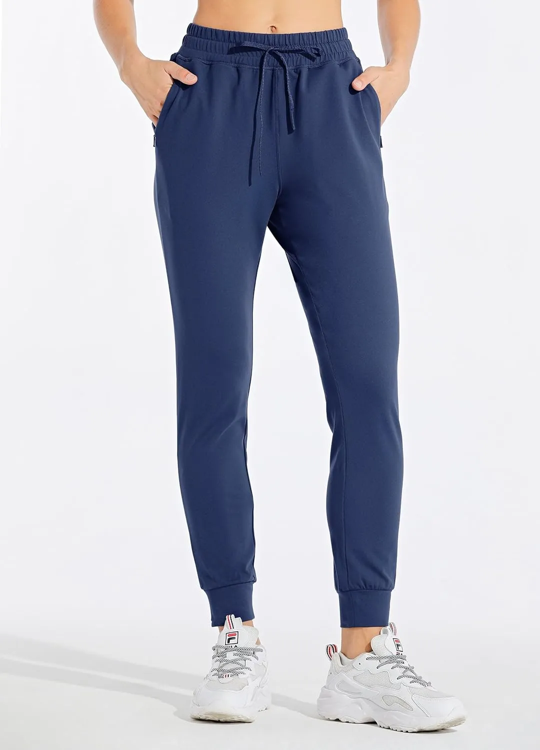 Willit Women's Fleece Lined Joggers Warm Pants Running Thermal Sweatpants Winter Athletic Hiking Water Resistant with Pockets
