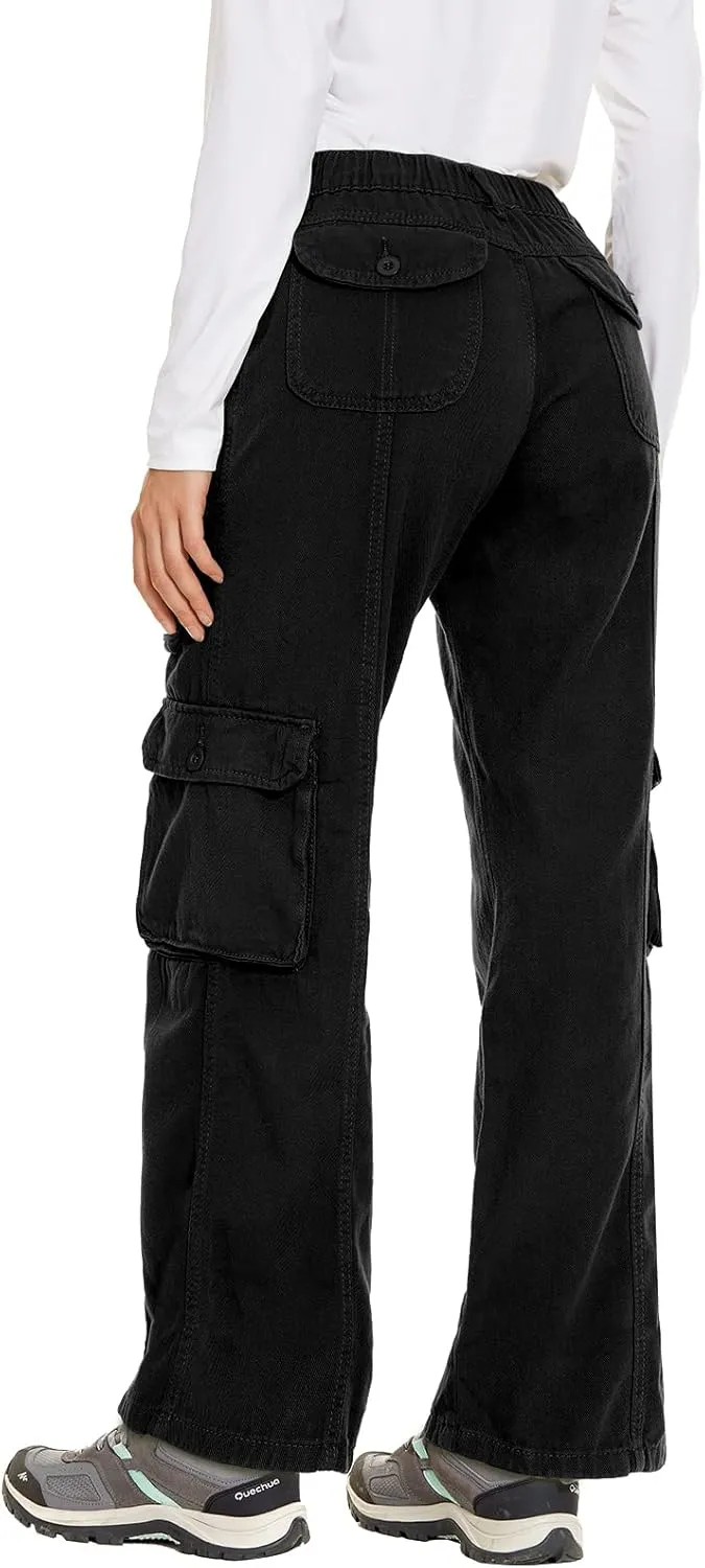 Women's Hiking Cargo Pants Joggers Cotton Casual Military Army Combat Work Pants with 7 Pocket
