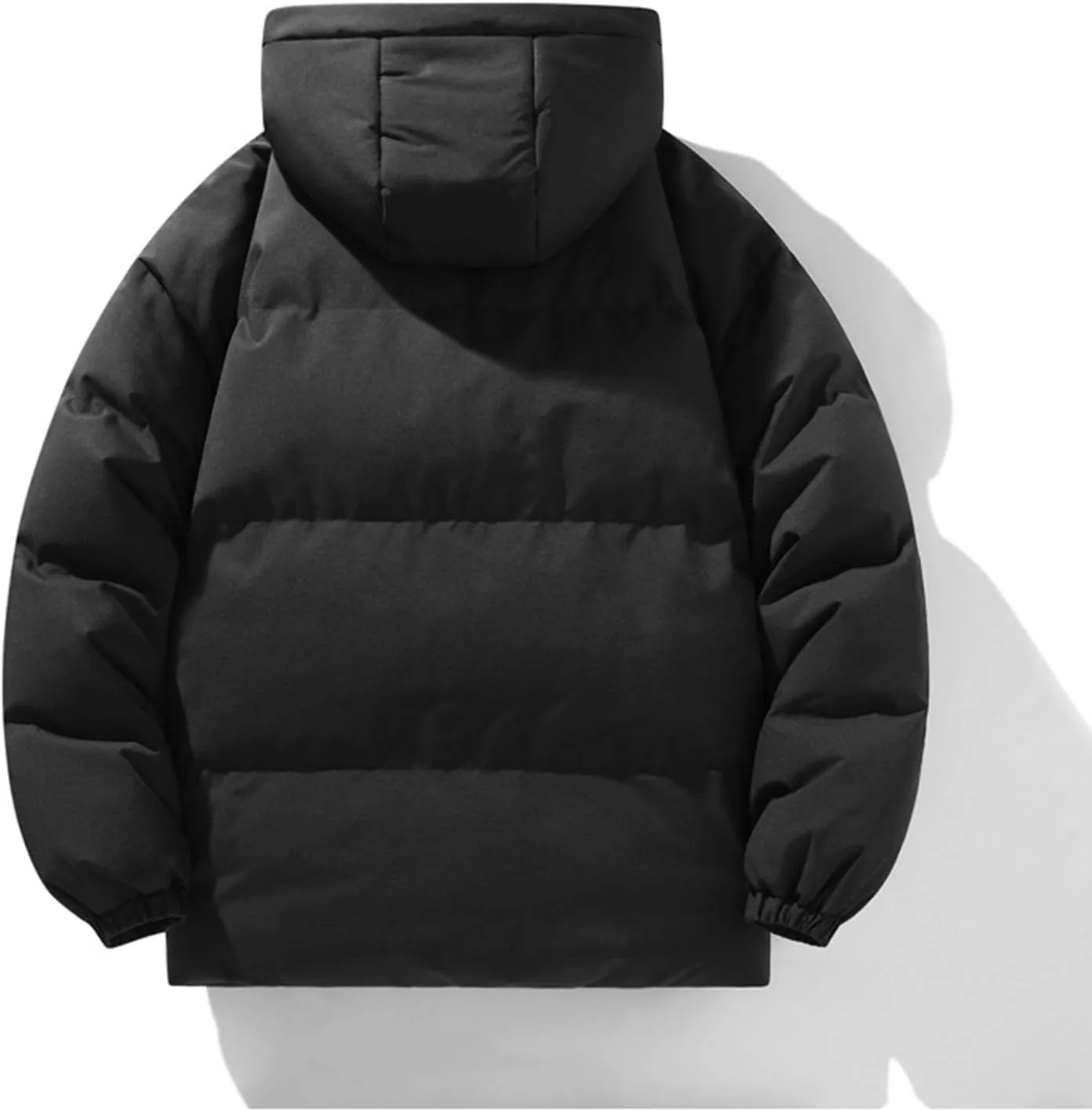 Womens Puffer Jacket Fashion Fleece Long Sleeve Full Zip Coat Winter Baggy Lightweight Warm Hood Outwear with Pockets