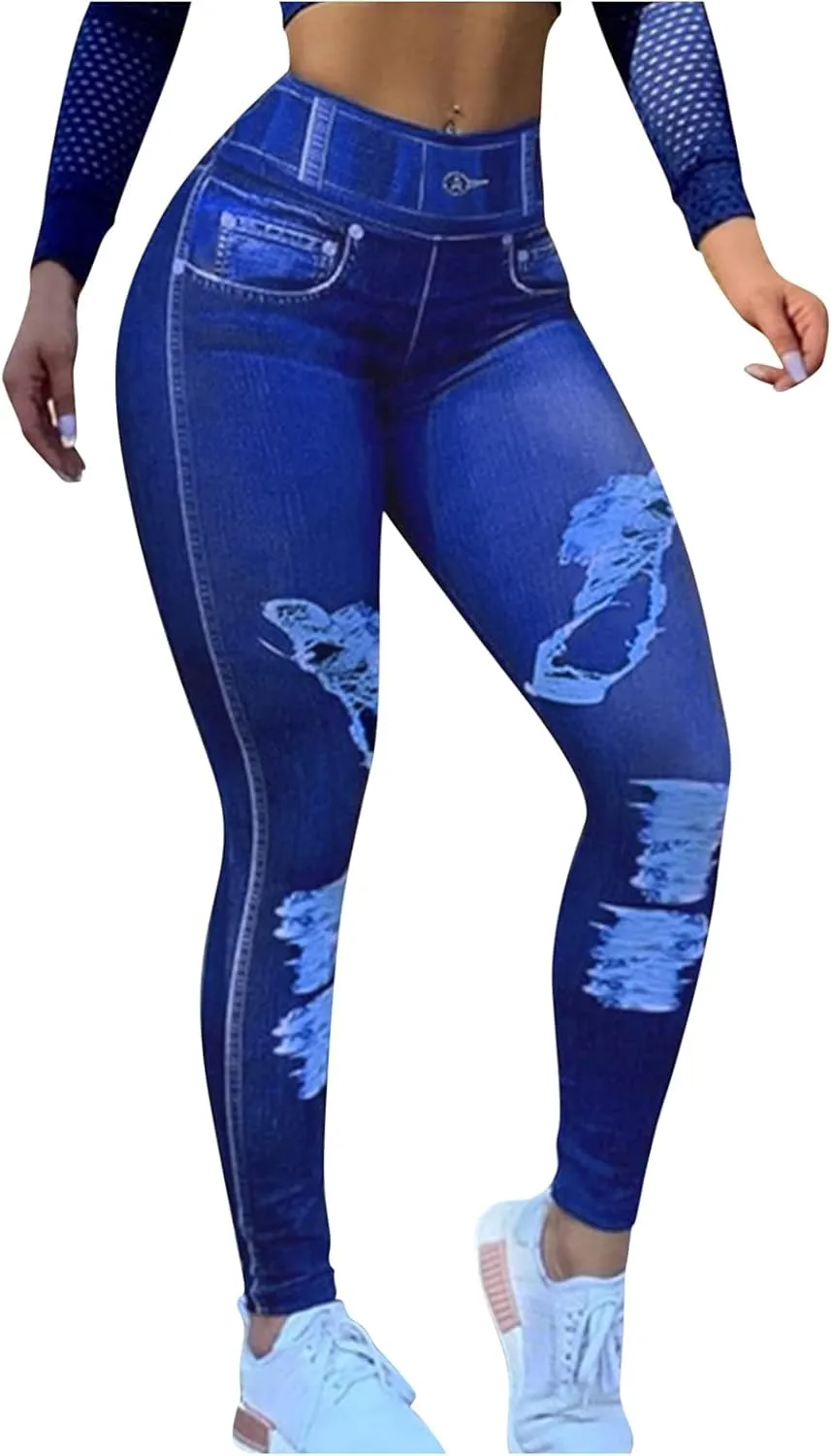 Womens Skinny Moto Jegging Jeans Denim Stretch Pencil Pants Classic High Waisted Butt Lifting Jeans Denim Pants