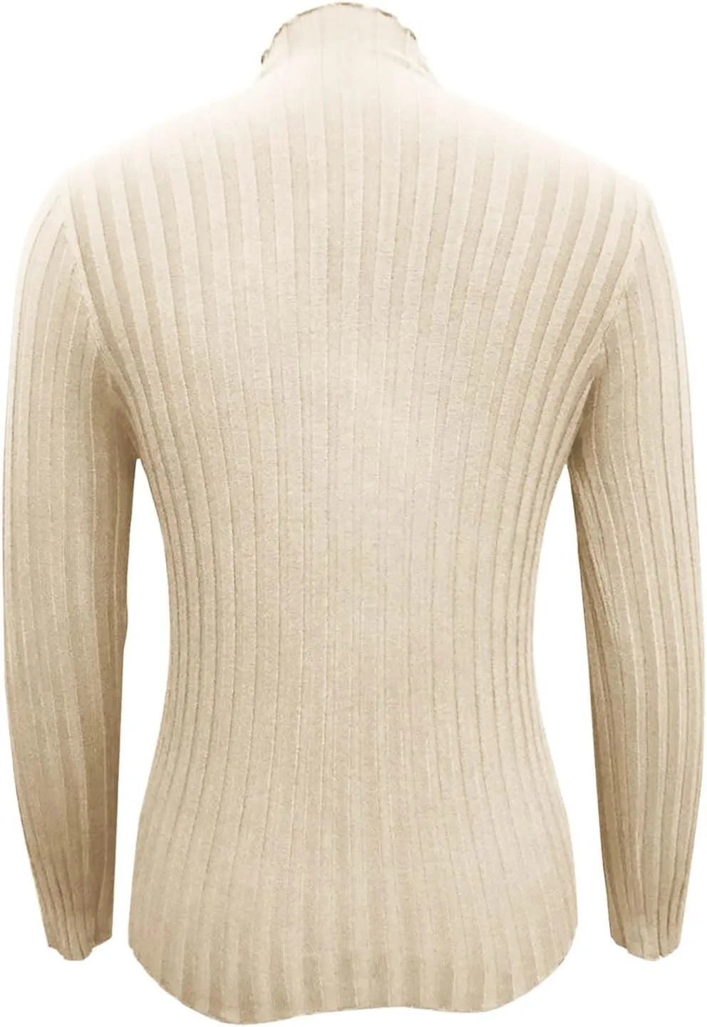 Womens Sweaters Turtleneck Ribbed Knitted Pullover Slim Fit Basic Sweater Casual Long Sleeve Knitwear Spring Jumper Tops