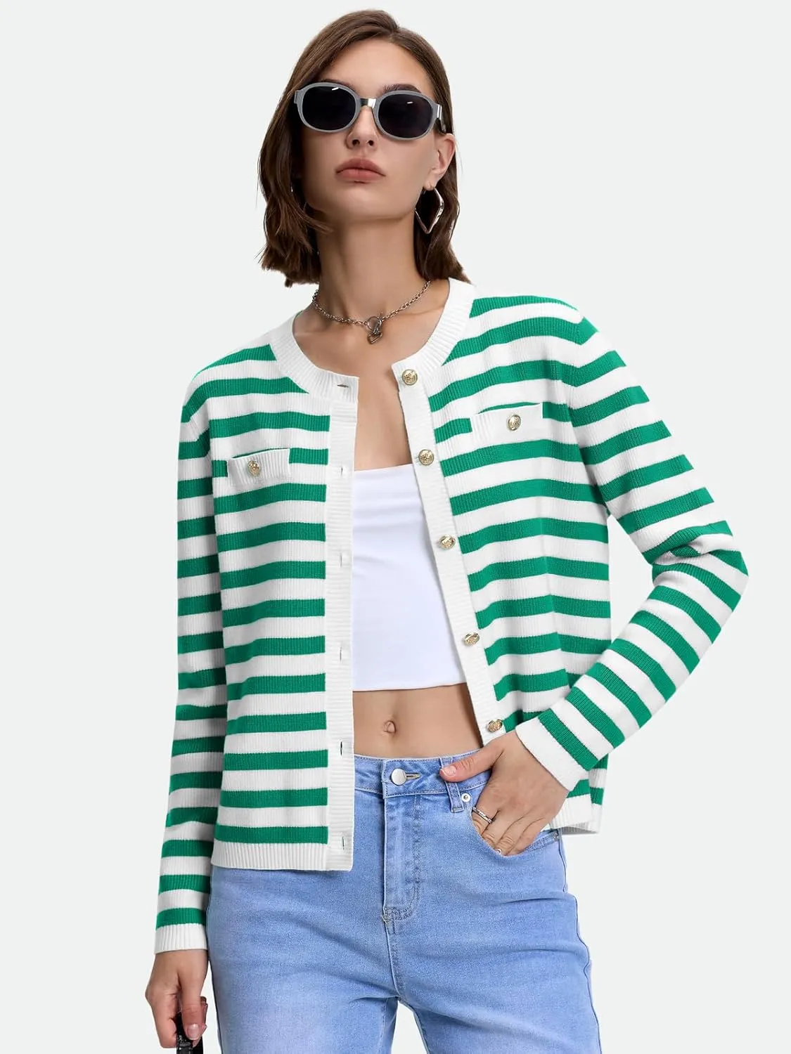 ZANZEA Cardigan Sweaters for Women 2024 Fall Winter Outfits Chunky Cropped Button Down Knit Sweater Jackets