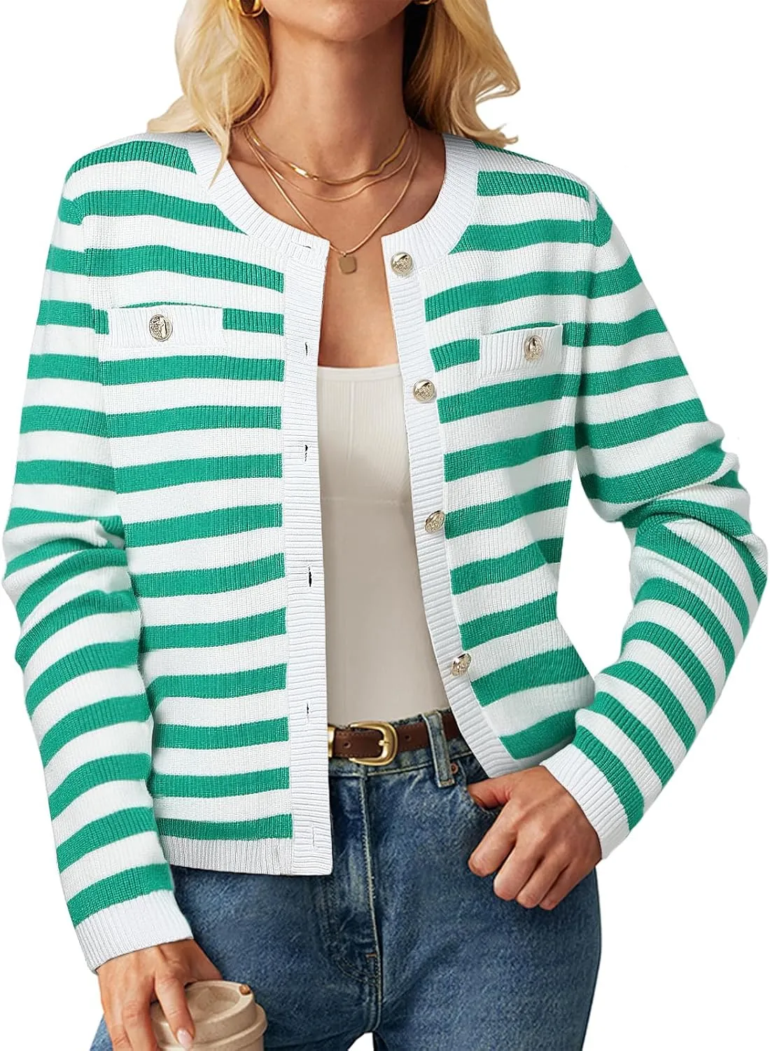 ZANZEA Cardigan Sweaters for Women 2024 Fall Winter Outfits Chunky Cropped Button Down Knit Sweater Jackets